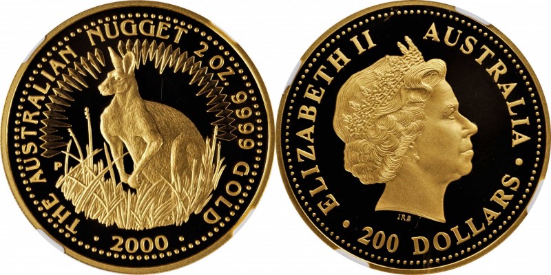 AUSTRALIA

AUSTRALIA. Gold 200 Dollars, 2000-P. Perth Mint, Kangaroo Series. N...