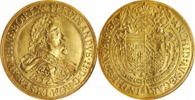 AUSTRIA

Possibly Unique Off-Metal Taler Striking in Gold Cited in Friedberg

AUSTRIA. Gold Medallic 10 Ducats, 1632. St. Veit Mint. Ferdinand II....