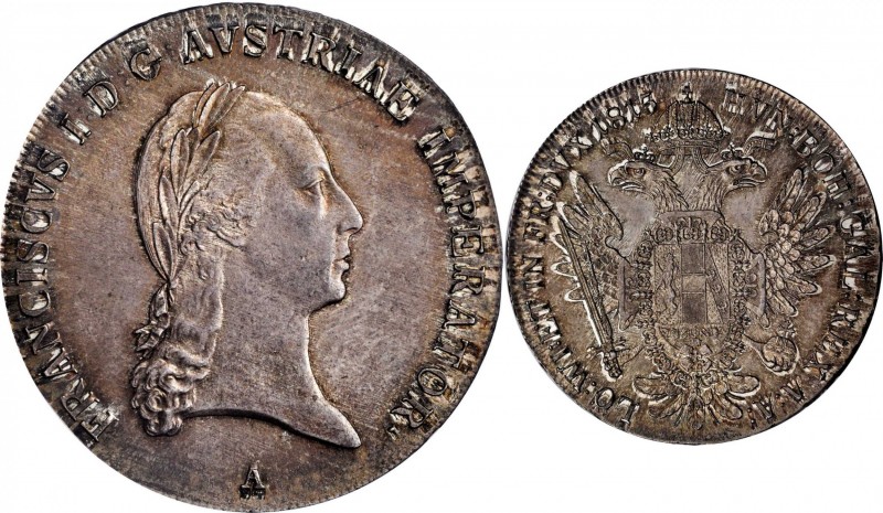 AUSTRIA

AUSTRIA. Taler, 1815-A. Vienna Mint. Francis I. PCGS MS-64 Gold Shiel...