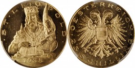 AUSTRIA

AUSTRIA. 25 Schillings, 1935. PCGS PROOFLIKE-65 Gold Shield.

Fr-524; KM-2856. Mintage: 2,880. Frosted atop the designs with exceptional ...