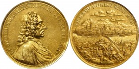 AUSTRIA

Apparently Unique Gold Medal with Incredible City View of Salzburg

AUSTRIA. Salzburg. Gold Medallic 24 Ducats, ND (1727-44). Leopold Ant...
