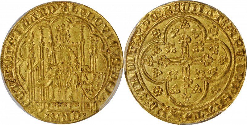 BELGIUM

BELGIUM. Flanders. Chaise d'Or, ND (1346-84). Louis II de Male. PCGS ...