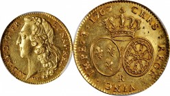 Louis XV and earlier (through 1774)

FRANCE. 2 Louis d'Or, 1767-R. Orleans Mint. Louis XV. PCGS MS-62 Gold Shield.

KM-519.15; Gad-346. A highly l...