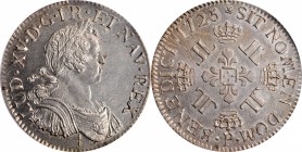 Louis XV and earlier (through 1774)

FRANCE. Ecu, 1725-P. Dijon Mint. Louis XV. PCGS MS-62 Gold Shield.

Dav-1329; KM-472.16; Gad-320. This sharpl...