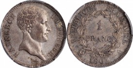 Louis XVI to Napoleon III (1774-1870)

FRANCE. Franc, 1807-A. Paris Mint. Napoleon as Emperor. PCGS MS-63 Gold Shield.

KM-681; Gad-445. African h...