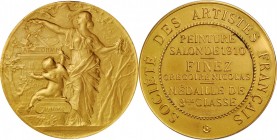 Third Republic to current (since 1870)

FRANCE. Societe des Artistes Gold Award Medal, 1910. Paris Mint. UNCIRCULATED Details. Scratches.

Diamete...