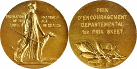 Third Republic to current (since 1870)

FRANCE. Tir aux Armees de Chasse Gold Award Medal, ND (ca. 1950). Paris Mint. UNCIRCULATED Details. Surface ...