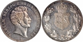 German States

GERMANY. Brunswick-Wolfenbuttel. 2 Taler, 1856-B. Hannover Mint. Wilhelm I. PCGS MS-62 Gold Shield.

Dav-635; KM-1149; J-252. Thoug...