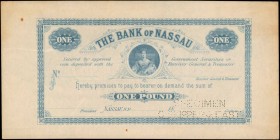 BAHAMAS

BAHAMAS. Bank of Nassau. 1 Pound, ND (1870's). P-A4A. Specimen. Extremely Fine.

Printed by Charles Skipper & East, England. Specimen per...