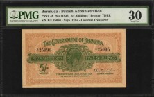 BERMUDA

BERMUDA. Government of Bermuda. 5 Shillings, ND (1935). P-3b. PMG Very Fine 30.

Printed by TDLR. Signature title of Colonial Treasurer. ...