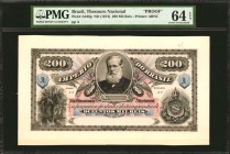 BRAZIL

BRAZIL. Thesouro Nacional. 200 Mil Reis, ND (1874). P-A248p. Proof. PMG Choice Uncirculated 64 EPQ and Superb Gem Uncirculated 67 EPQ.

2 ...