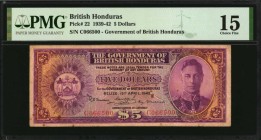 BRITISH HONDURAS

BRITISH HONDURAS. Government of British Honduras. 5 Dollars, 1939-42. P-22. PMG Choice Fine 15.

PMG's pop reports states that t...