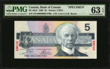 CANADA

CANADA. Lot of (6) Bank of Canada. 5 to 100 Dollars, 1986-88. BC-55aS to 60aS. Specimens. PMG Choice Uncirculated 63 EPQ to Gem Uncirculated...