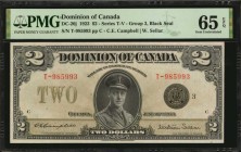 CANADA

PMG Pop 4/1 Finer Prince of Wales 2 Dollar Note

CANADA. Dominion of Canada. 2 Dollars, 1923. DC-26j. PMG Gem Uncirculated 65 EPQ.

Grou...