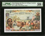 CHAD

CHAD. Banque Des Etats De L'Afrique Centrale. 5000 Francs, 1980. P-8. PMG Choice About Uncirculated 58 EPQ.

An appealing example of this Fr...