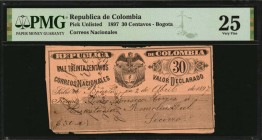 COLOMBIA

COLOMBIA. Republica de Colombia. 30 Centavos, 1897. P-Unlisted. PMG Very Fine 25.

Correos Nacionales. Bogota. Penned date of April 2, 1...