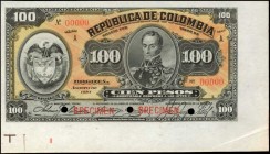 COLOMBIA

COLOMBIA. Republica de Colombia. 100 Pesos, 1910. P-318s. Specimen. PMG Gem Uncirculated 66 EPQ.

Bright paper and a colorful design add...