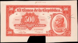 COLOMBIA

COLOMBIA. Lot of (2) Banco de la Republica. 500 Pesos Oro, ND (1923). P-367p1 & 367p2. Front & Back Proofs. PMG Choice Uncirculated 63 & 6...