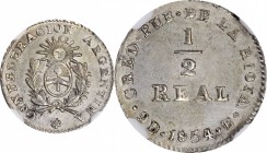 ARGENTINA

ARGENTINA. La Rioja. 1/2 Real, 1854-B. La Rioja Mint. NGC MS-64.

KM-25. Mintage: 71,000. Variety with CRED -PUB -DE LA RIOJA legend. V...