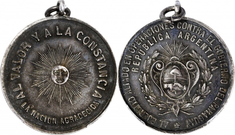 ARGENTINA

ARGENTINA. Allied Army Against Paraguay Silver Medal of Courage, ND...