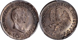 Empire of Iturbide

Also The Single Finest Graded of the Date at PCGS

MEXICO. 1/2 Real, 1823-Mo JM. Mexico City Mint. Augustin I Iturbide. PCGS M...