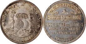 Medals

MEXICO. Mexico - Spain. Bazar Sevillano Silvered-Bronze Advertising Medal, ND (ca. 1880). PCGS MS-67 Gold Shield.

CEMI -248. Obverse: Rep...