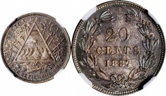 NICARAGUA

NICARAGUA. Specimen Set (3 Pieces), 1887-H. Heaton Mint. All NGC SPECIMEN-67 Certified.

1) 20 Centavos. NGC SPECIMEN-67. KM-7. Coin Ax...