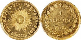 PERU

Rare Quality for this Beautifully Designed Type

PERU. South Peru (Republic of). Escudo, 1838-CUZ MS. Cuzco Mint. PCGS MS-63+ Gold Shield.
...