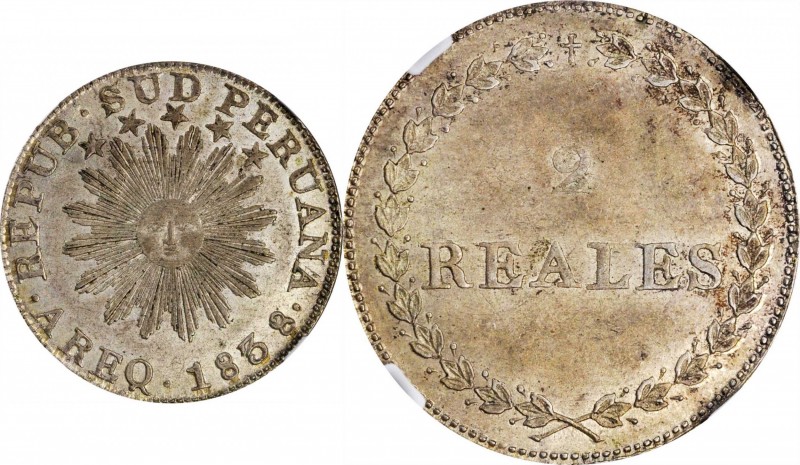 PERU

The Single Finest Certified

PERU. South Peru (Republic of). 2 Reales,...