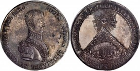 BOLIVIA

BOLIVIA. Simon Bolivar/"Mountain of Potosi" Silver Medal, 1825. PCGS MS-61 Gold Shield.

Fonrobert-9466. Weight: 34.36 gms. Obverse: Mili...