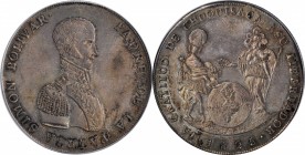 BOLIVIA

BOLIVIA. Chuquisaca. Simon Bolivar/Liberation of Peru Silver Medal, 1825. PCGS MS-62 Gold Shield.

Fonrobert-9741. Weight: 34.71 gms. Str...