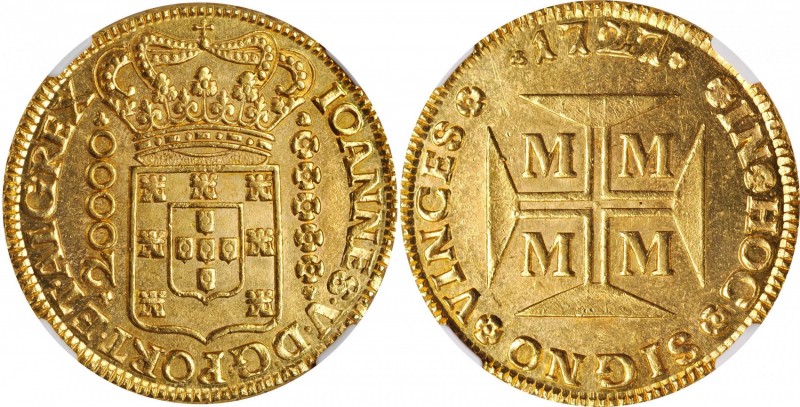 BRAZIL

Amazing Near-Gem 1727-M 20000 Reis From a Population at NGC of Just 2,...