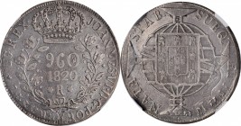 BRAZIL

BRAZIL. 960 Reis, 1820-R. Rio de Janeiro Mint. Joao VI. NGC EF Details--Surface Hairlines.

KM-326.1. Variety with small castle inside "0"...