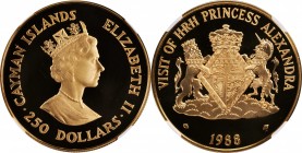 CAYMAN ISLANDS

CAYMAN ISLANDS. 250 Dollars, 1988. London Mint. NGC PROOF-68 Ultra Cameo.

Fr-33; KM-99. AGW: 1.4016 oz. Mintage: 86. Commemoratin...