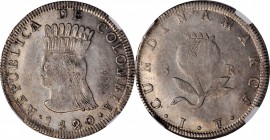 COLOMBIA

COLOMBIA. Cundinamarca. 8 Reales, 1820-JF. NGC AU-55.

KM-C-6; Restrepo-157-1. A highly attractive example of this normally well worn an...