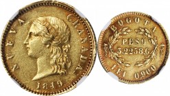 COLOMBIA

COLOMBIA. 2 Pesos, 1849. Bogota Mint. NGC AU-55.

Fr-81; KM-99. A fairly RARE type that is not often encountered, this wholesome example...