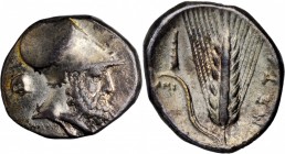 Metapontum

ITALY. Lucania. Metapontion. AR Nomos (7.80 gms), ca. 340-330 B.C. CHOICE VERY FINE.

Johnston-class B, 2; HN Italy-1575. Obverse: Hel...