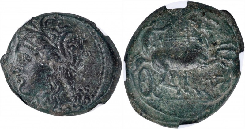 Hiketas, 287-278 B.C

SICILY. Syracuse. Hiketas, 287-278 B.C. AE 21mm (7.75 gm...