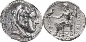 Philip III, 323-317 B.C

MACEDON. Kingdom of Macedon. Philip III, 323-317 B.C. AR Tetradrachm (16.77 gms), Babylon Mint, ca. 323-318/7 B.C. NGC AU, ...