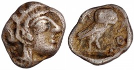 Athens

ATTICA. Athens. AR Hemiobol (0.33 gms), ca. 454-404 B.C. CHOICE VERY FINE.

Kroll-14; HGC-4, 1681. Obverse: Helmeted head of Athena right,...