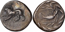 Sicyon

PELOPONNESOS. Sikyonia. Sikyon. AR Stater (11.82 gms), ca. 350-340 B.C. VERY FINE.

cf. BCD Peloponessos-I, 222.3. Obverse: Chimaera stand...