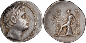 Antiochus III (the Great), 223-187 B.C

SYRIA. Seleukid Kingdom. Antiochos III (the Great), 223-187 B.C. AR Tetradrachm (16.96 gms), Uncertain mint,...