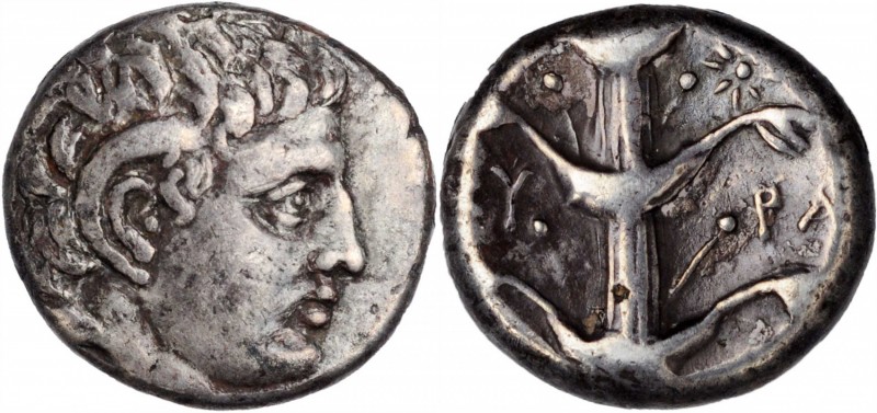 Cyrene

KYRENAICA. Kyrene. AR Didrachm (7.57 gms), ca. 308-305 B.C. VERY FINE....