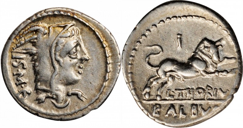 ROMAN REPUBLIC

ROMAN REPUBLIC. L. Thorius Balbus. AR Denarius (3.94 gms), Rom...
