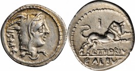 ROMAN REPUBLIC

ROMAN REPUBLIC. L. Thorius Balbus. AR Denarius (3.94 gms), Rome Mint, 105 B.C. CHOICE EXTREMELY FINE.

Cr-316/1; Syd-598. Obverse:...