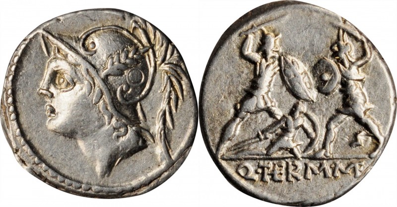 ROMAN REPUBLIC

ROMAN REPUBLIC. Q. Thermus M.f. AR Denarius (3.95 gms), Rome M...