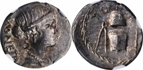 ROMAN REPUBLIC

ROMAN REPUBLIC. T. Carisius. AR Denarius (3.81 gms), Rome Mint, 46 B.C. NGC MS, Strike: 3/5 Surface: 4/5.

Cr-464/2; CRI-70; Syd-9...