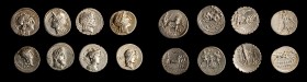 ROMAN REPUBLIC

ROMAN REPUBLIC. Octet of Silver Denarii (8 Pieces), 189-61 B.C. Grade Range: CHOICE VERY FINE to CHOICE EXTREMELY FINE.

This grea...
