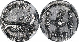 Marc Antony

MARC ANTONY. AR Denarius (3.40 gms), Patrae (?) Mint, 32-31 B.C. NGC AU, Strike: 5/5 Surface: 2/5. Brushed.

Cr-544/20; CRI-357; Syd-...