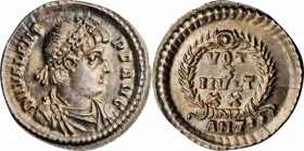Valens, A.D. 364-378

VALENS, A.D. 364-378. AR Siliqua (2.16 gms), Antioch Mint, A.D. 367-375. ALMOST UNCIRCULATED.

RIC-34b.3; RSC-96+g. Obverse:...